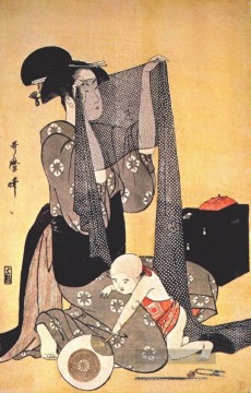  kitagawa - Frauen machen Kleider Kitagawa Utamaro Ukiyo e Bijin ga